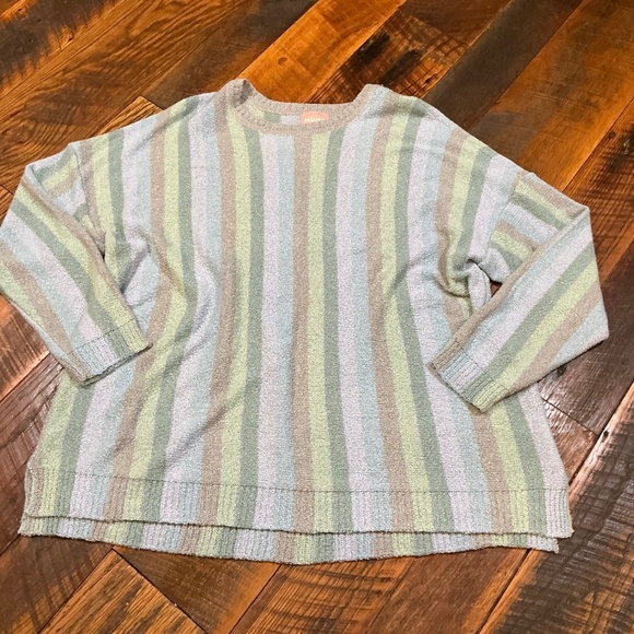 Show Me Your Mumu Atlas Sweater True Blue Stripe Women’s XXL | Oversized Knit Pu - Picture 1 of 5